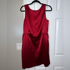 GAP Red Satin dress with Pockets - Size 10